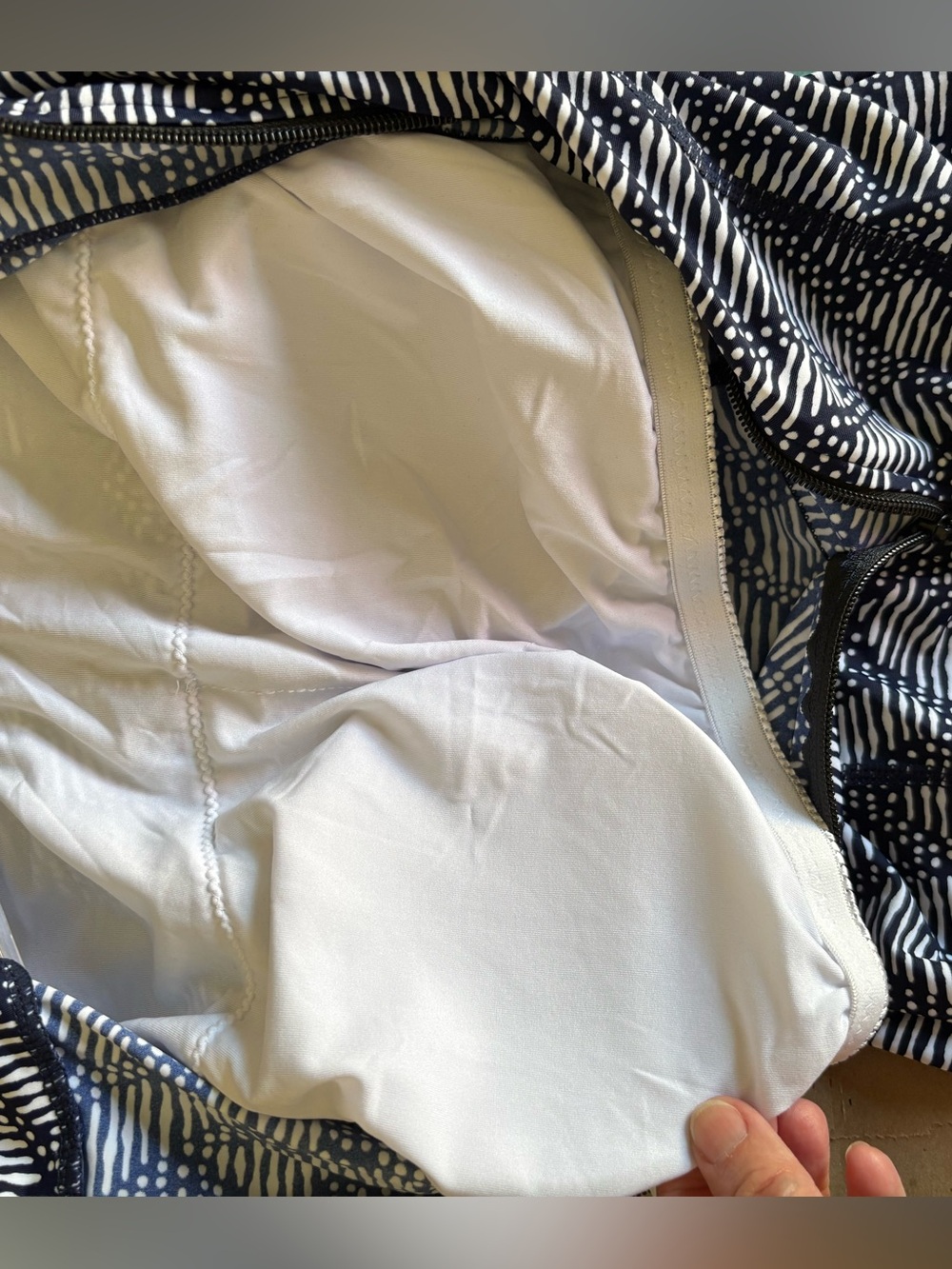 NWT Long Sleeve One-Piece Swim Suit in Blue/White - Women Swim Padded - Picture 4 of 11